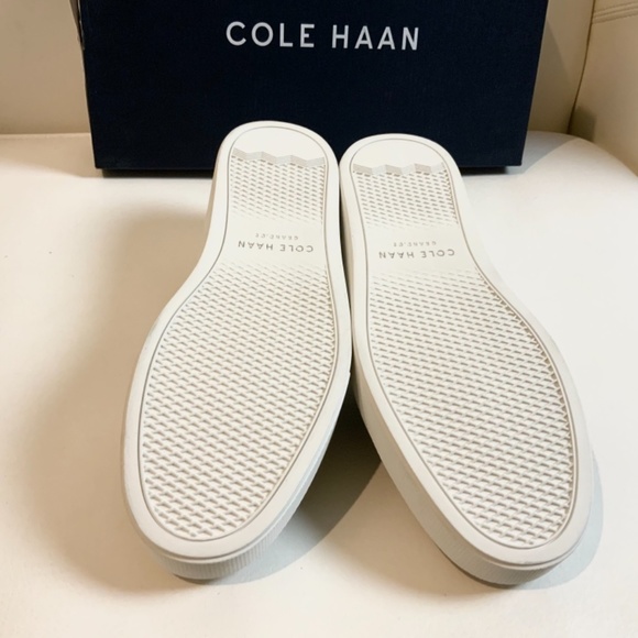 Cole Haan GrandPrø Spectator Laser White Leather Sneaker Low-Top Pull On Flats 9 - Picture 9 of 15